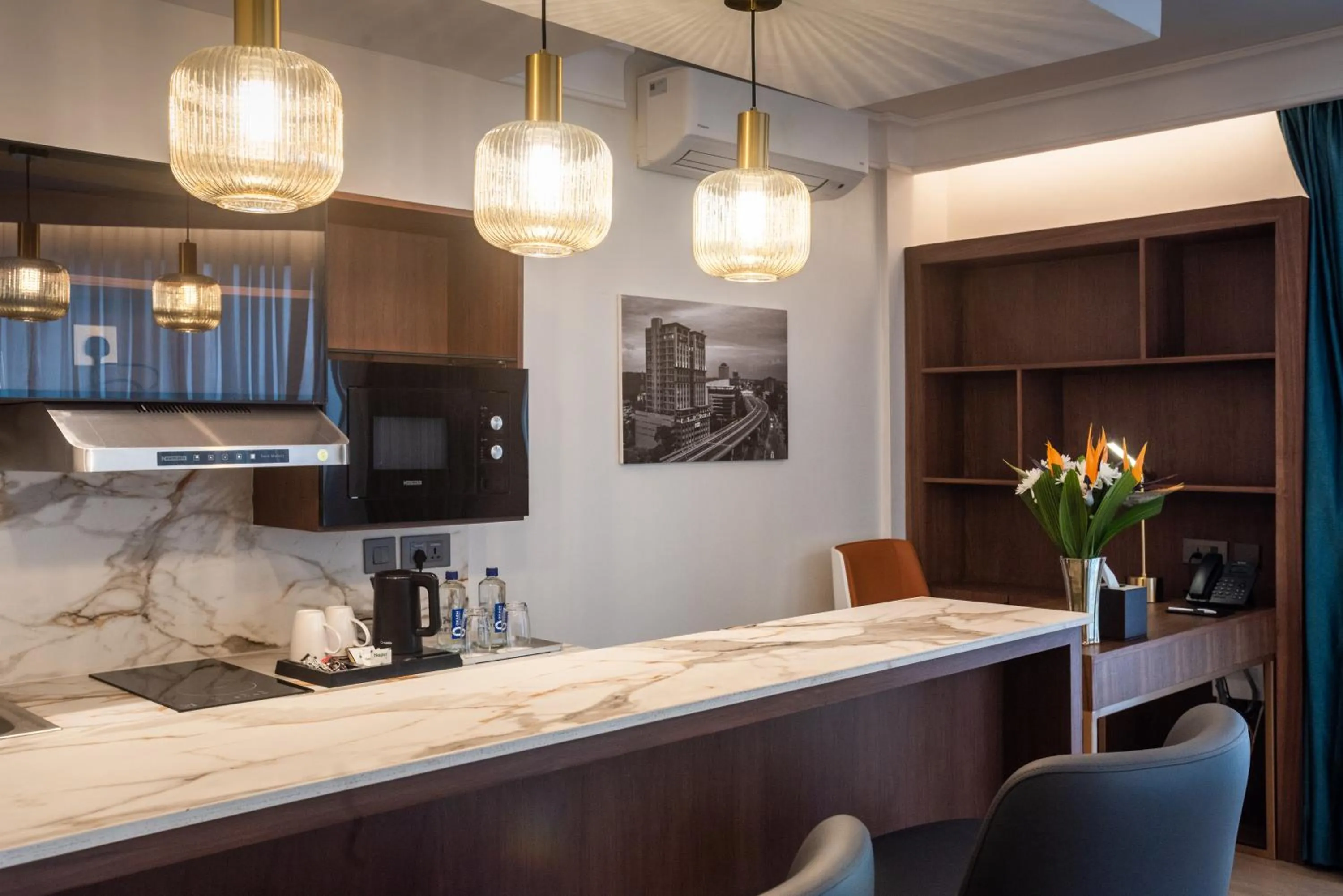 Kitchen or kitchenette in Okash City Boutique Hotel