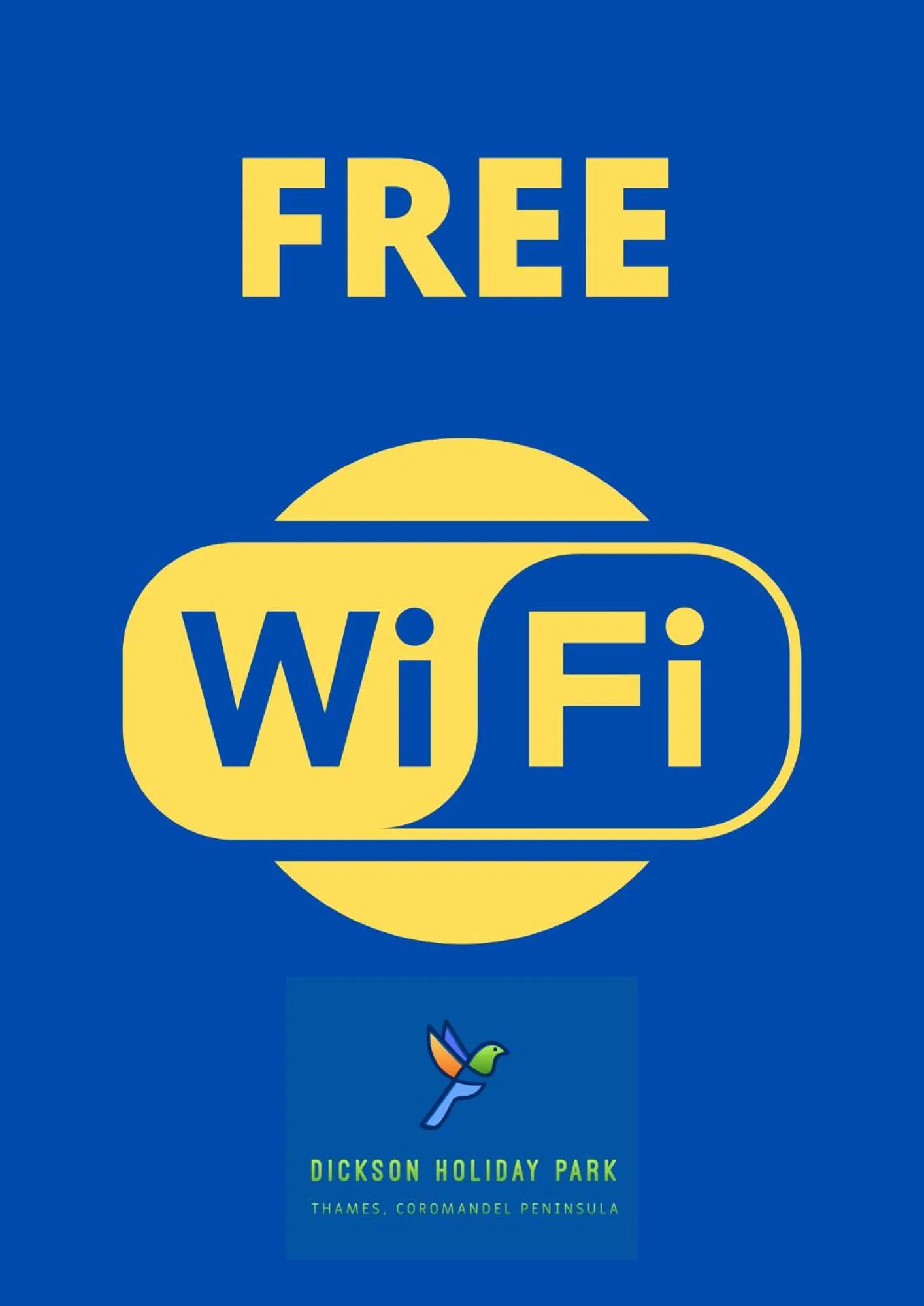 Text overlay in Dickson Holiday Park