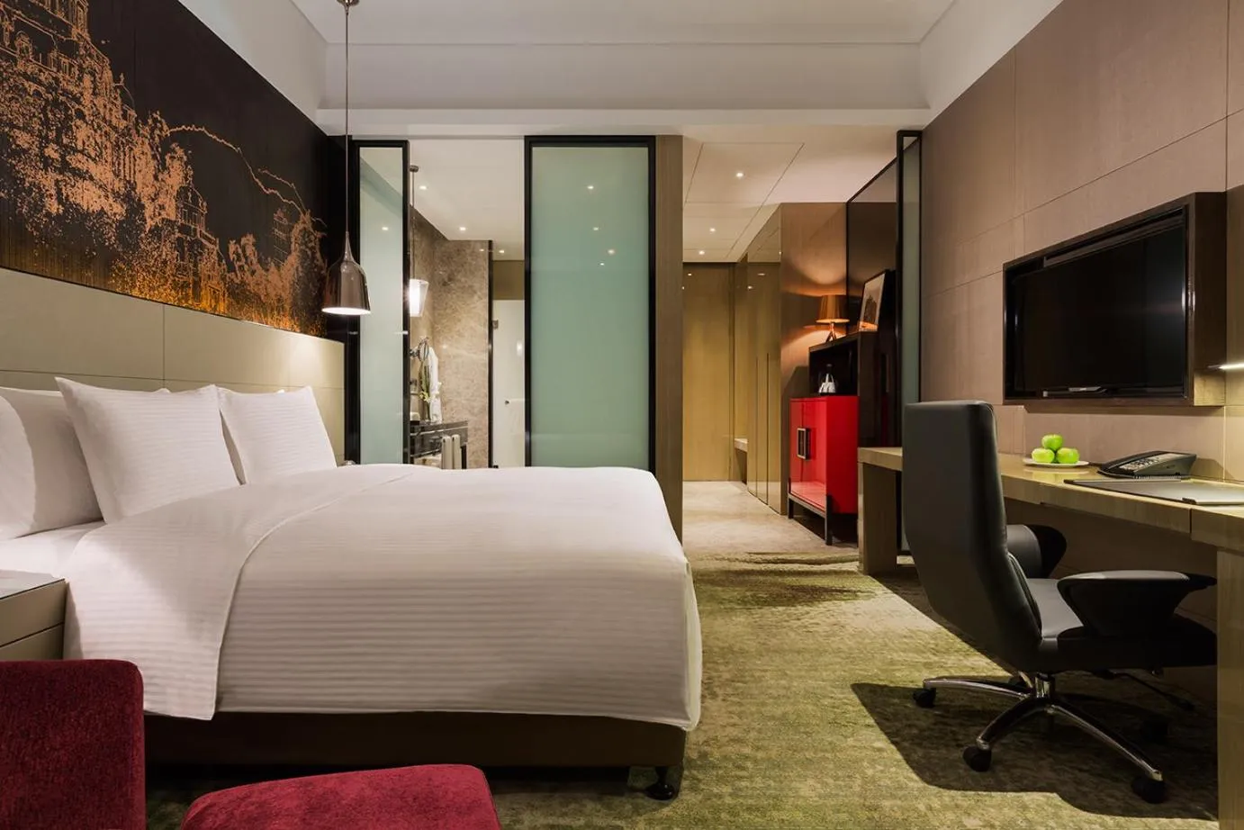 Photo of the whole room, Bed in Wanda Realm Jiangmen