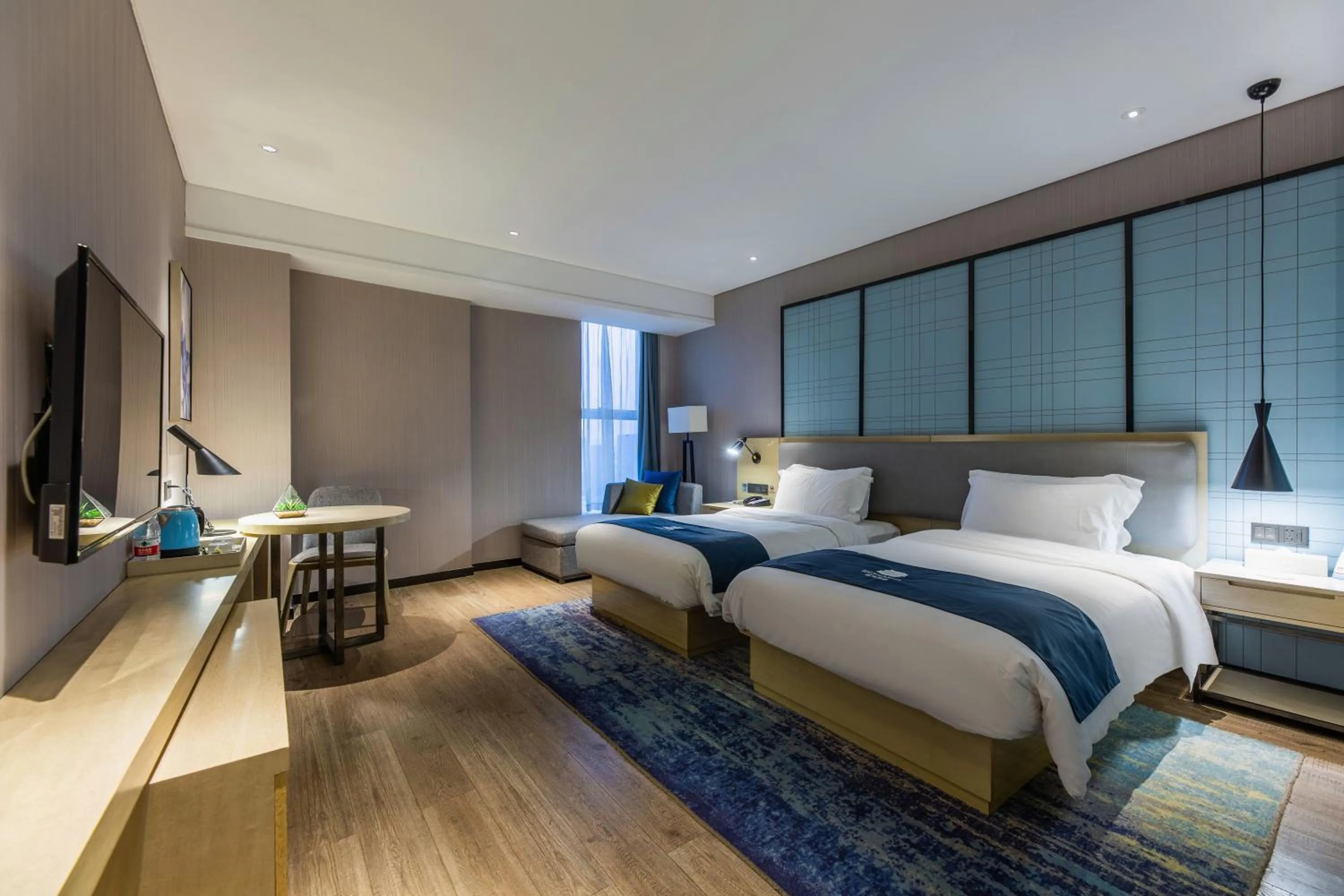 Bed in Echarm Hotel Wuhan Caidian Street Linzhang Avenue Metro Station
