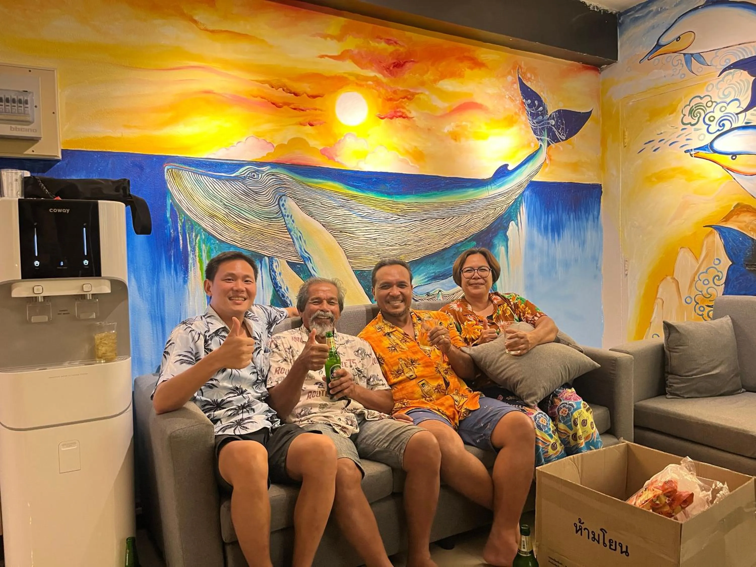 Communal lounge/ TV room in The Atnal Lanta Budget and Eco Friendly hotel in Koh Lanta