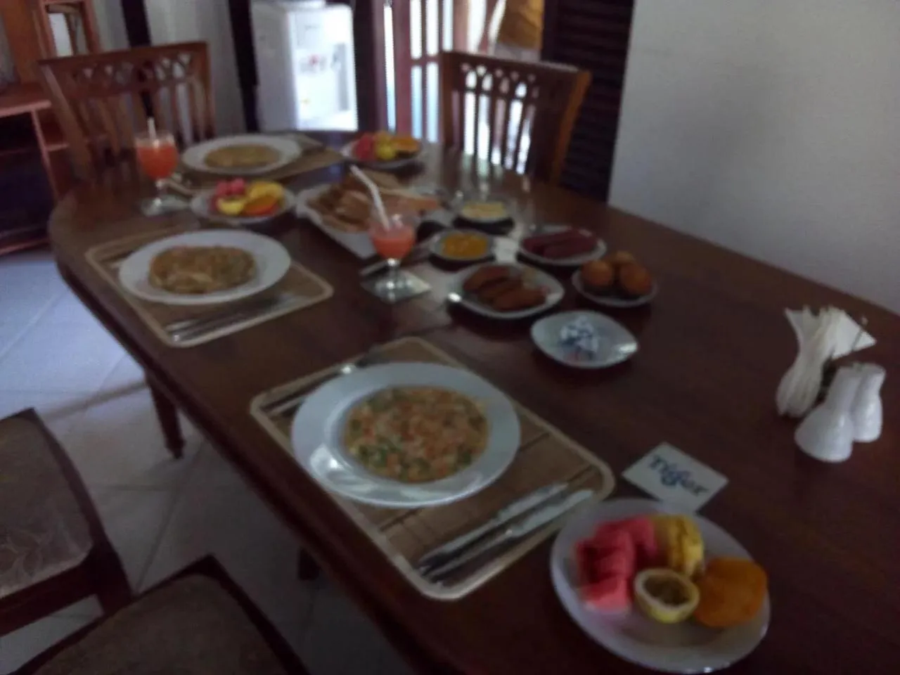 American breakfast in Methira Villa