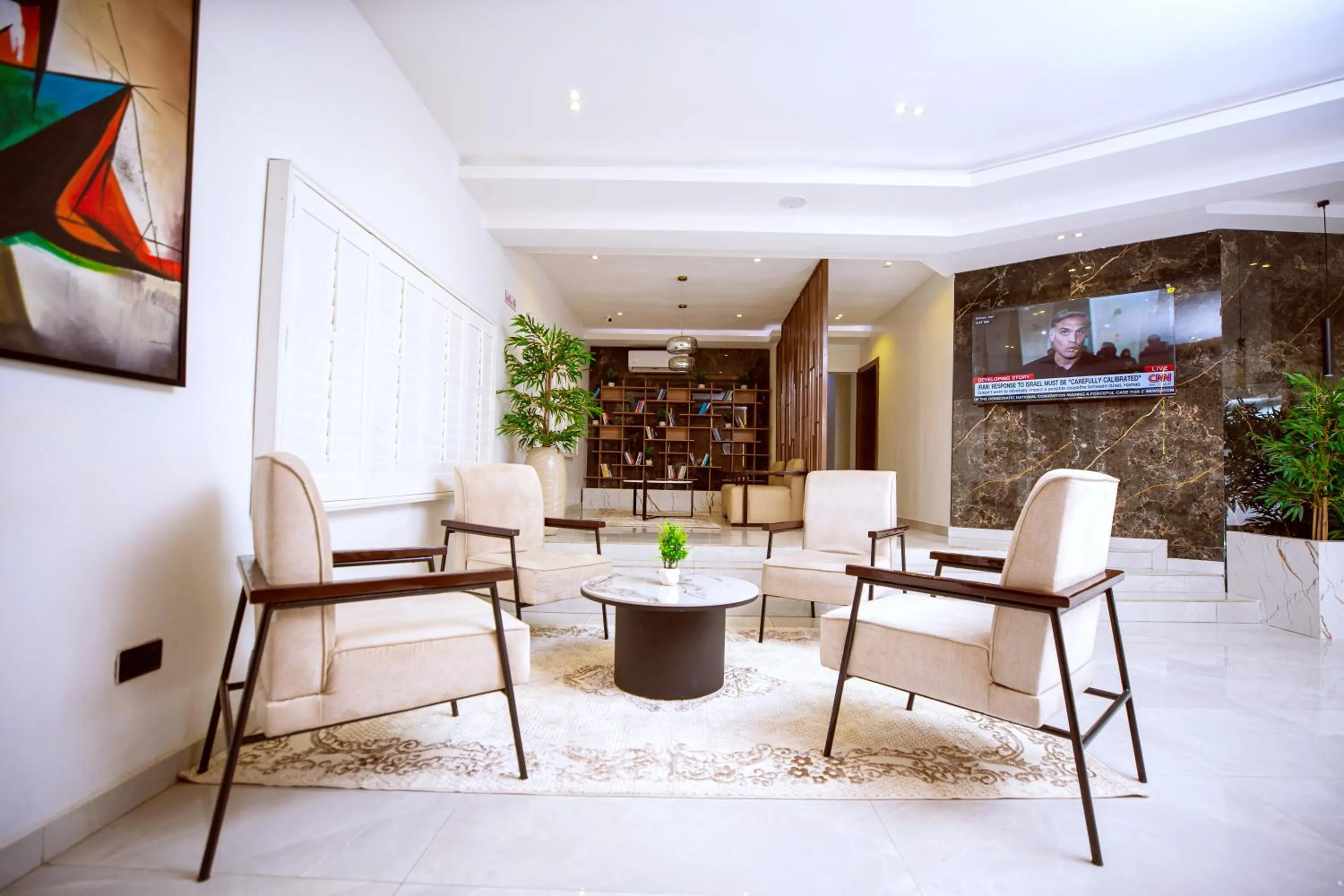 Seating area in Tranquil Oasis Hotel