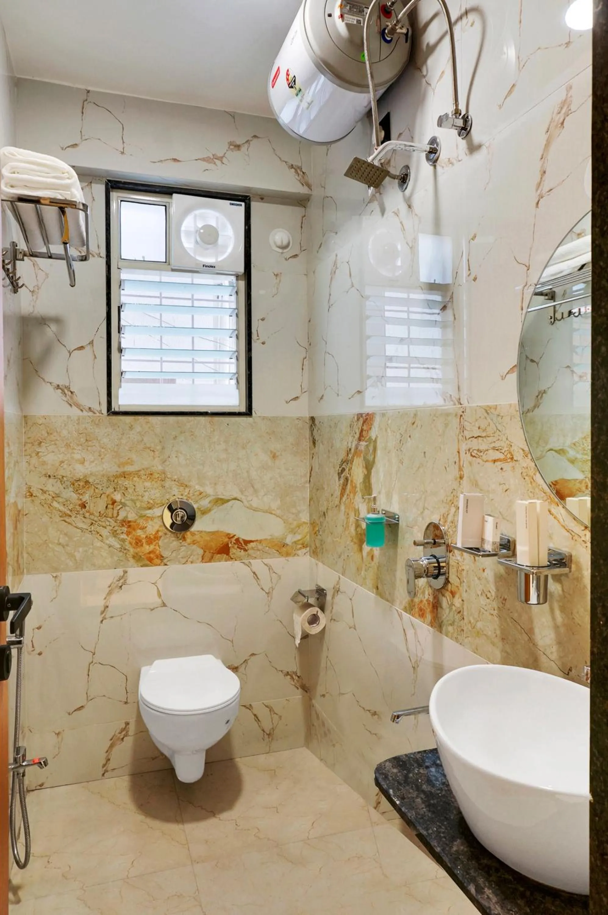 Bathroom in Palm Suites Baner- indian nationals only