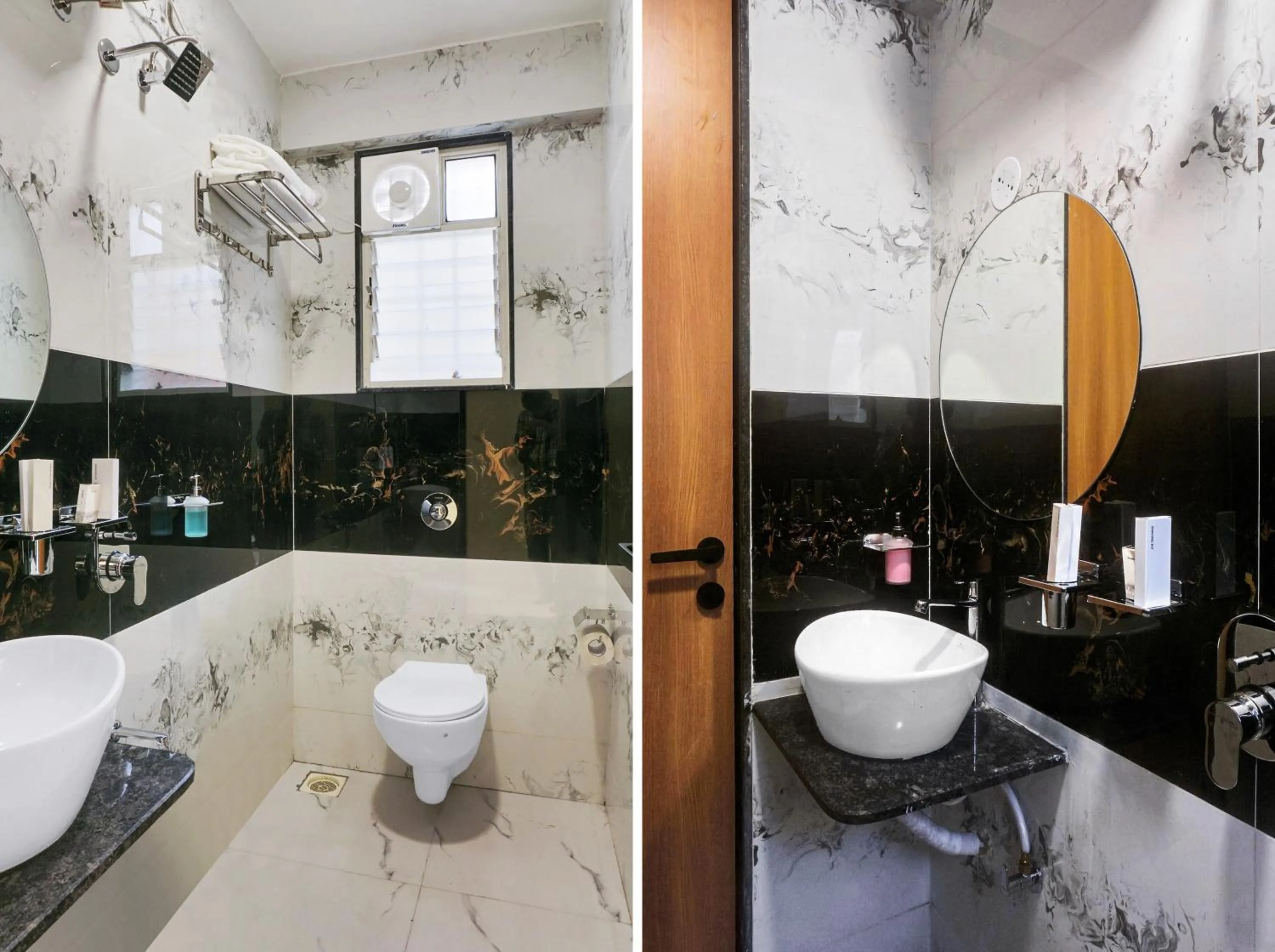 Bathroom in Palm Suites Baner- indian nationals only