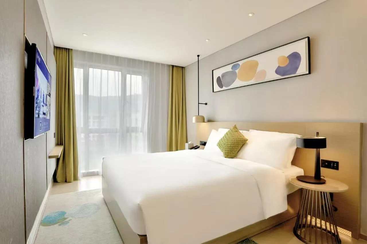 Bed in The Mulian Hotel of Hangzhou Xixi Lingyin