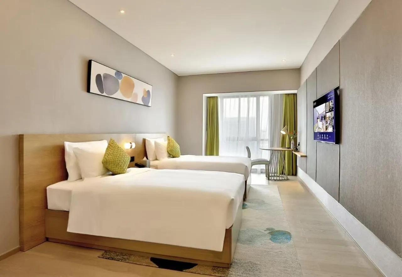 Bed in The Mulian Hotel of Hangzhou Xixi Lingyin