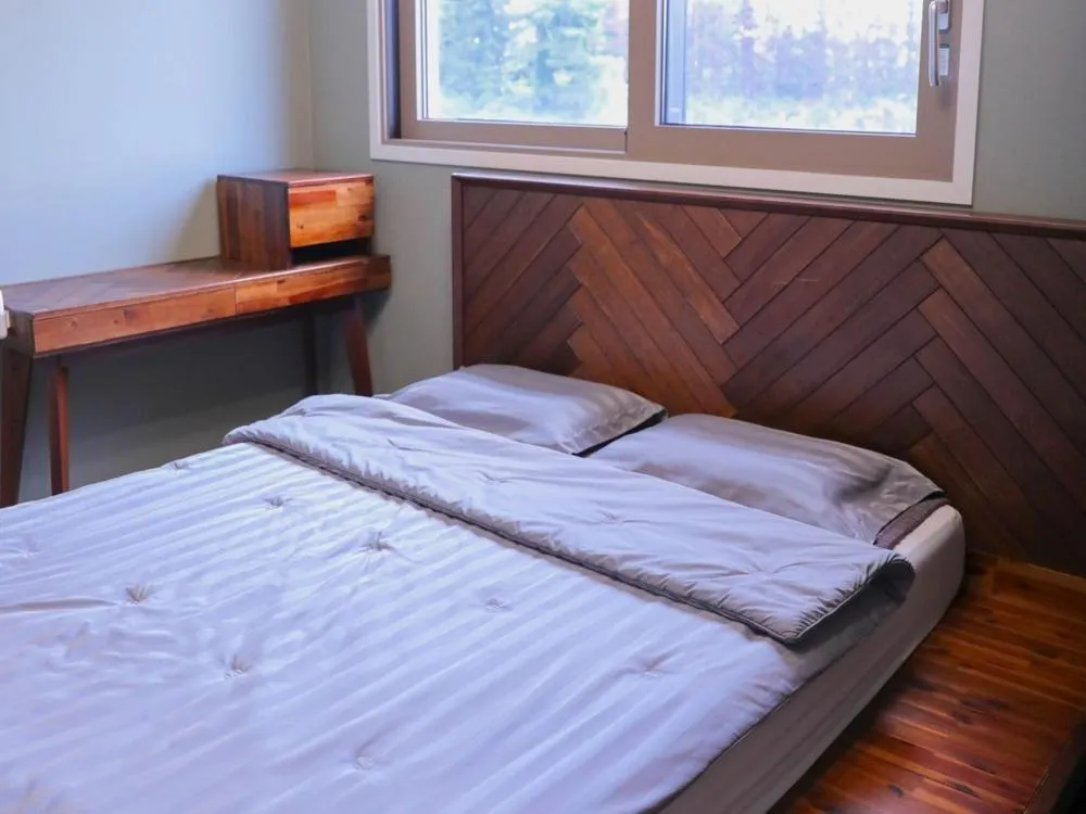 Bed in Jeju Sky Castle Pool Villa