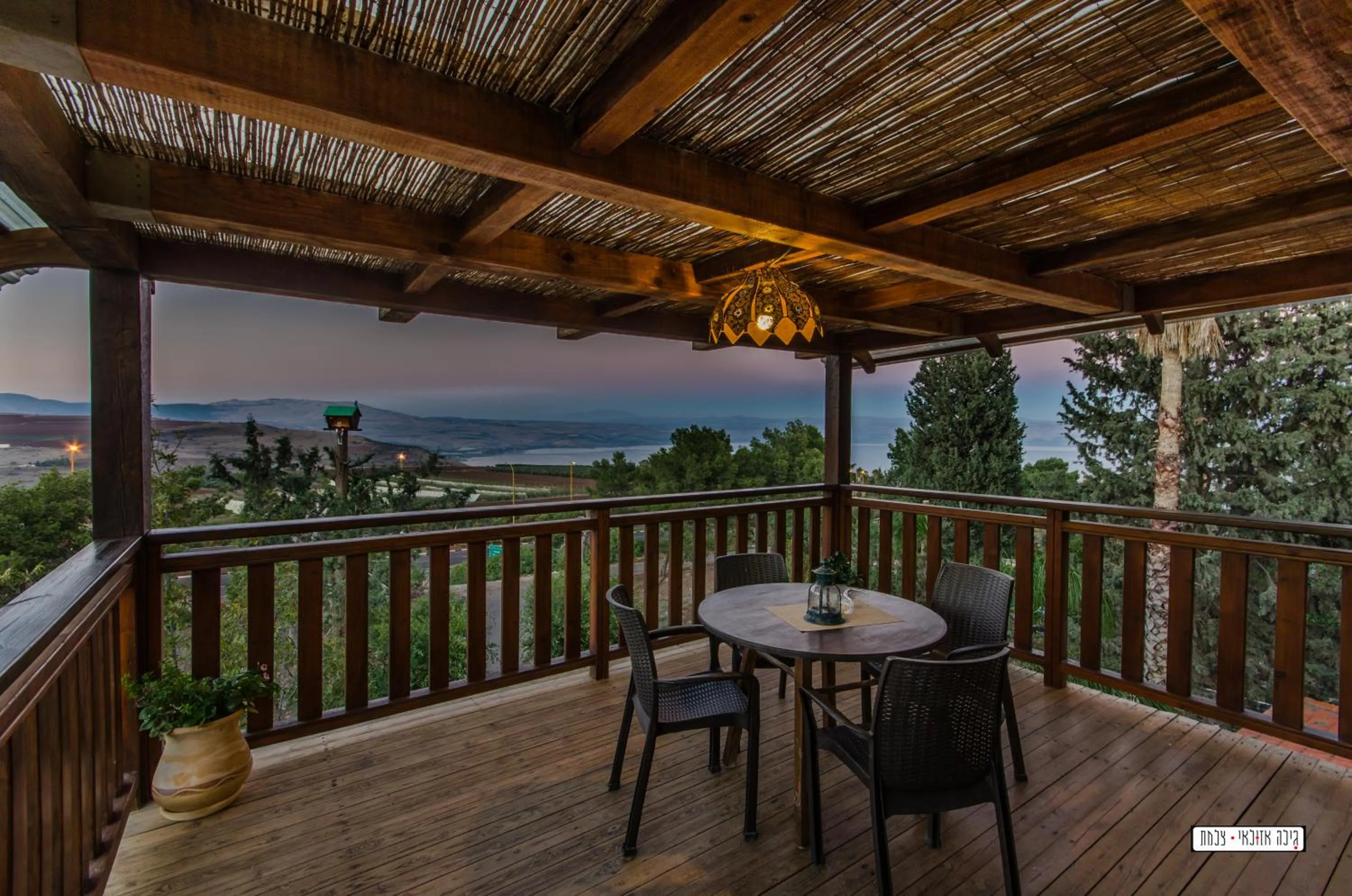Balcony/Terrace in Beautiful Lake View Wooden House