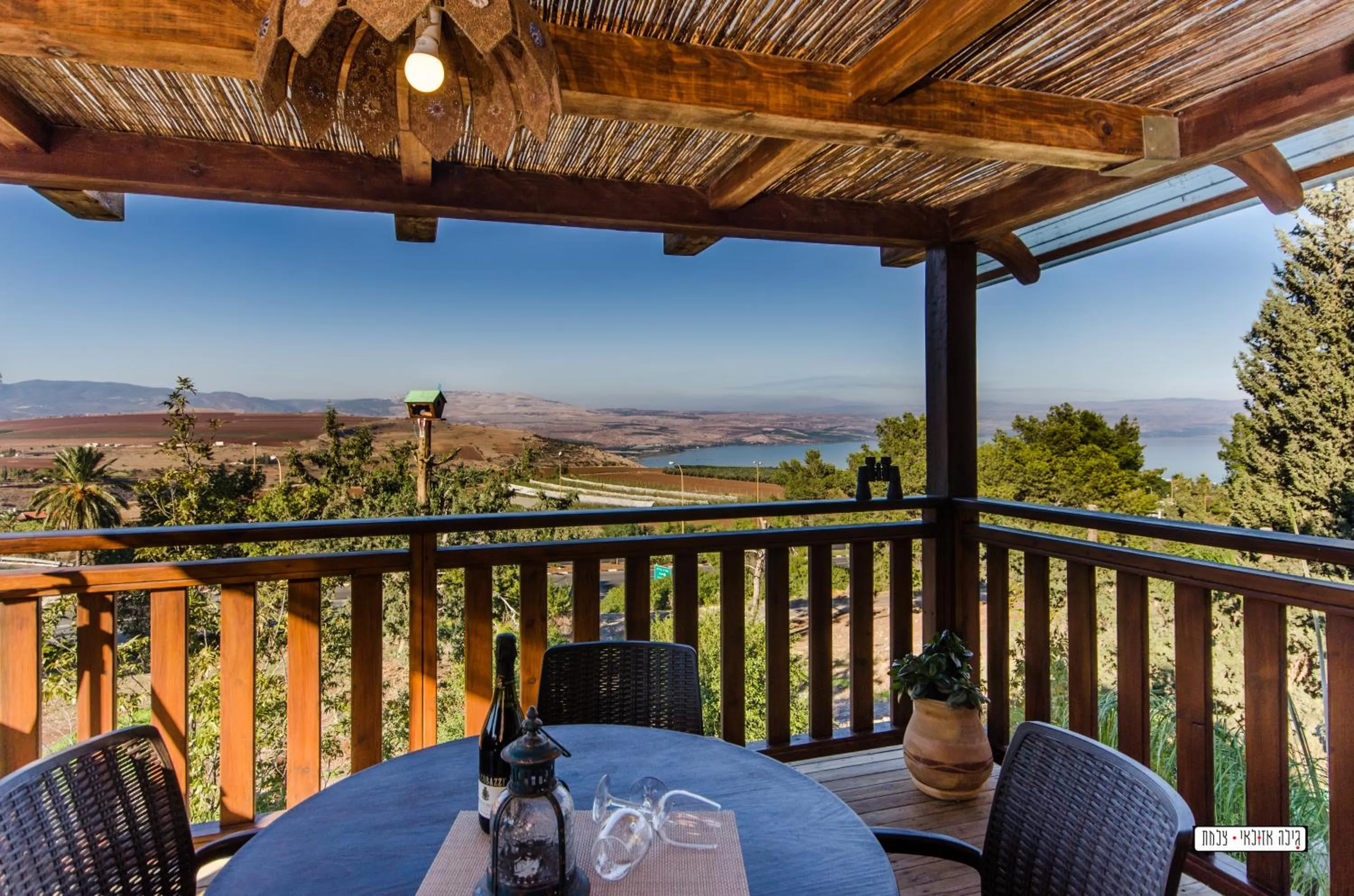 Balcony/Terrace in Beautiful Lake View Wooden House