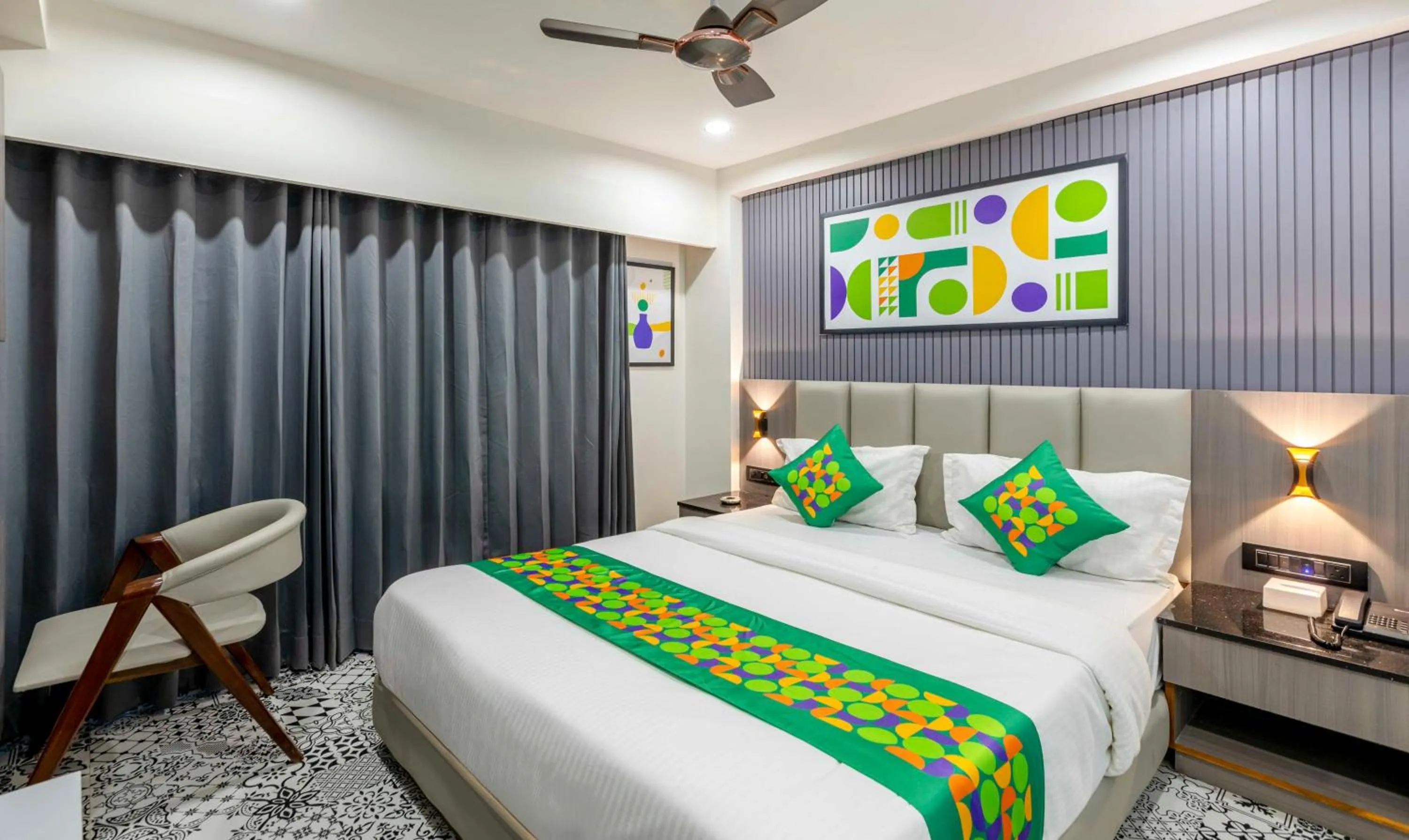 Bedroom, Bed in Treebo KBC