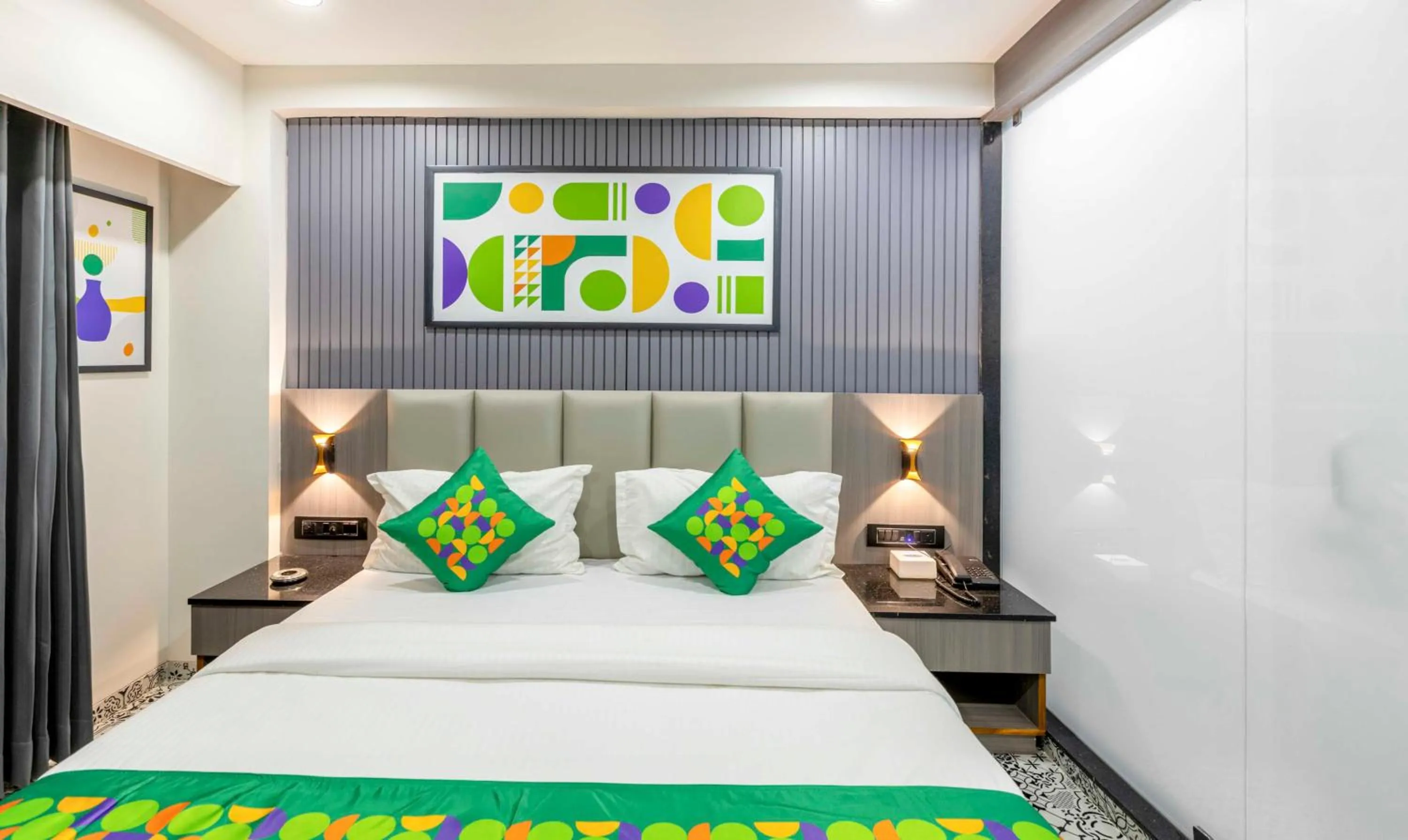 Bedroom, Bed in Treebo KBC