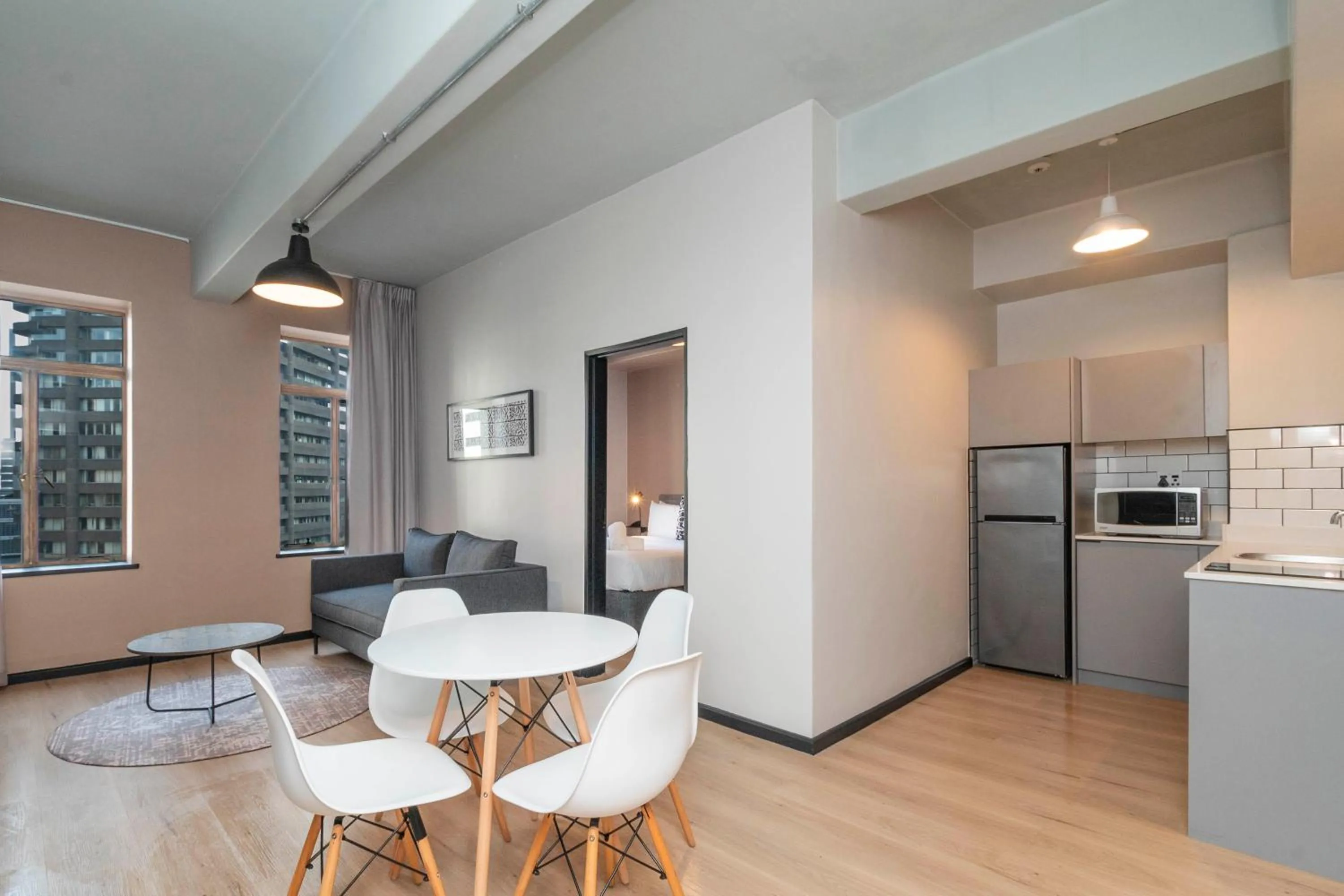 Living room in HAVN Aparthotel by Totalstay