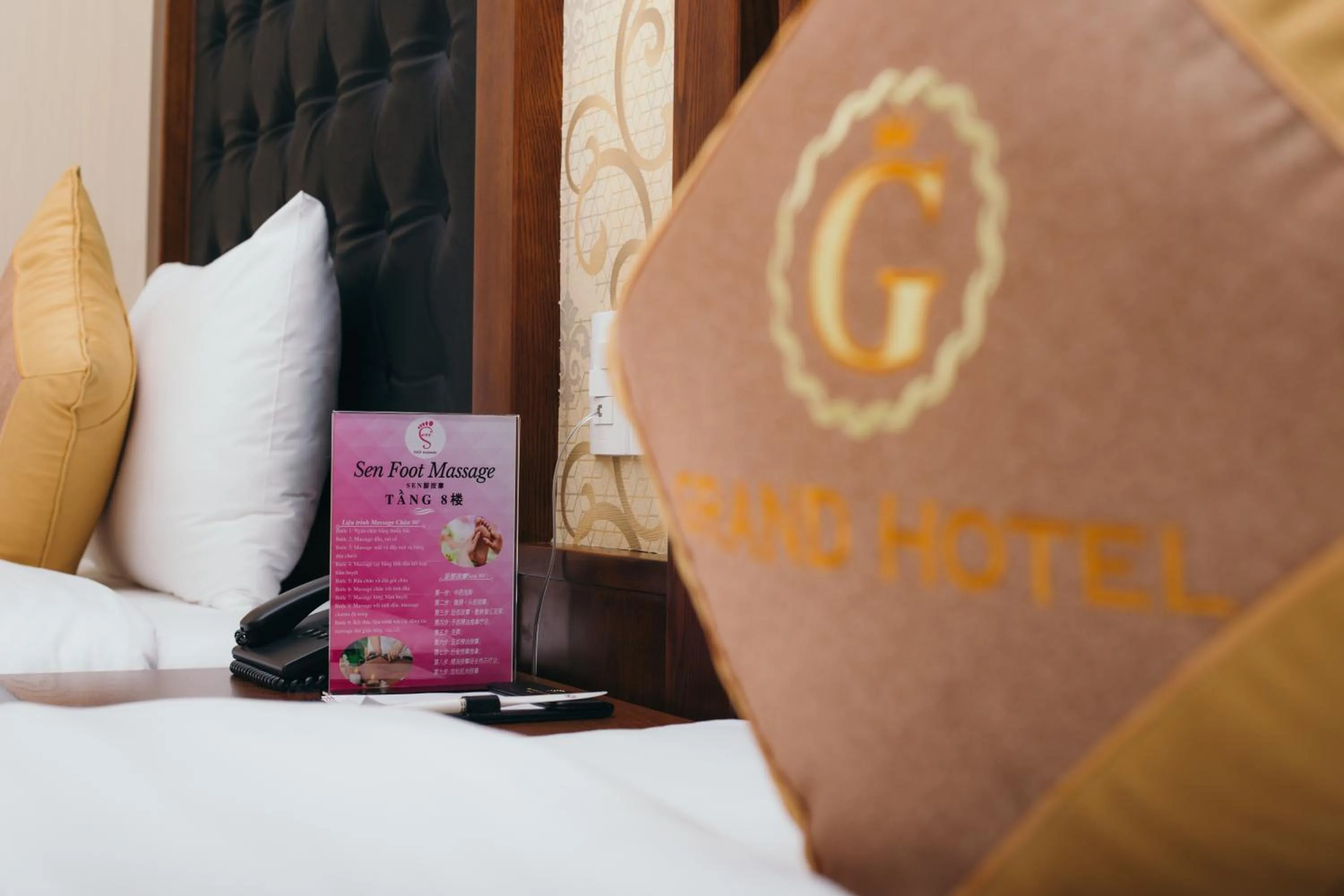 Bed in Grand Móng Cái Hotel