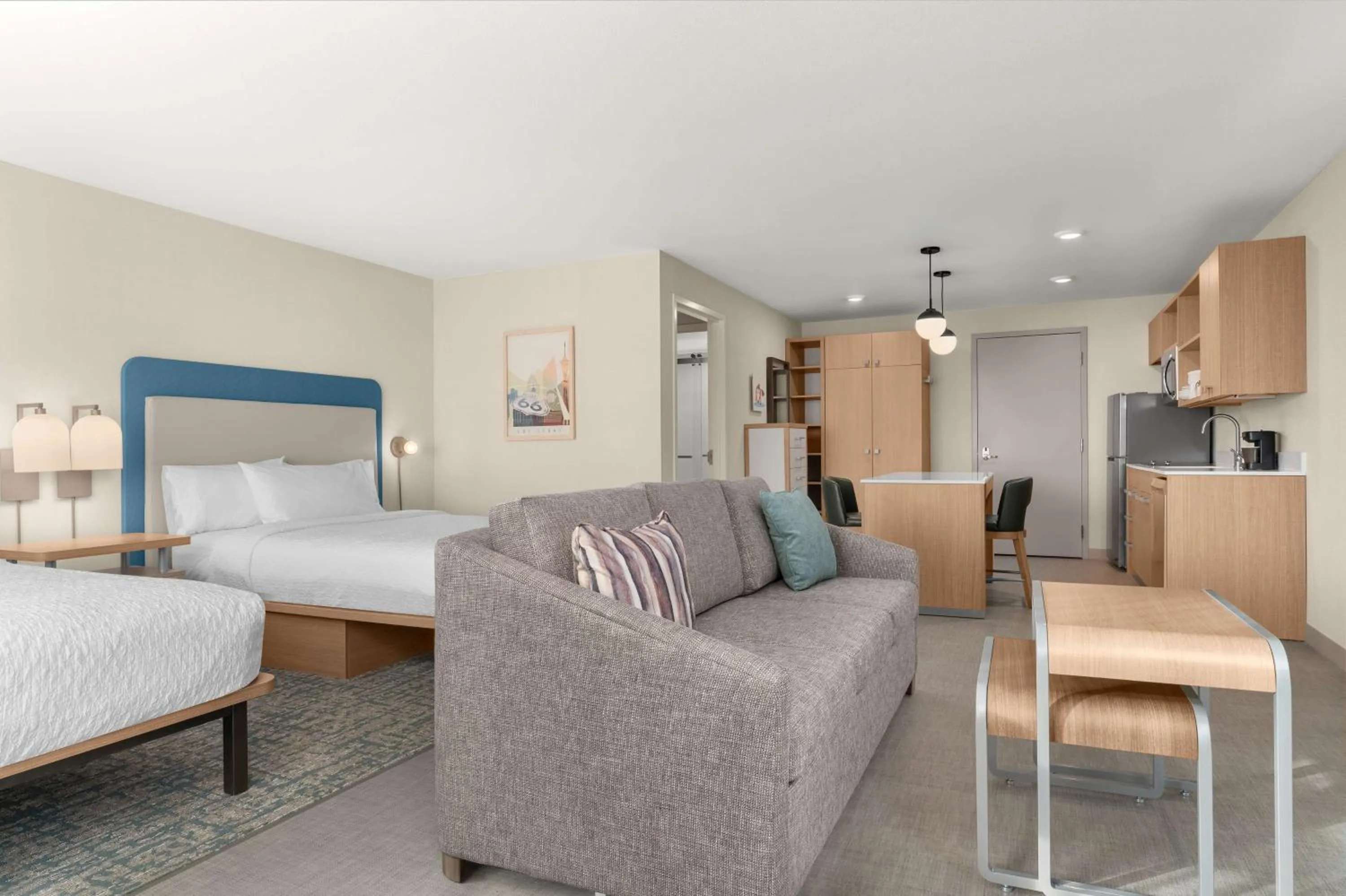 Kitchen or kitchenette, Bed in Homewood Suites By Hilton North Las Vegas Speedway