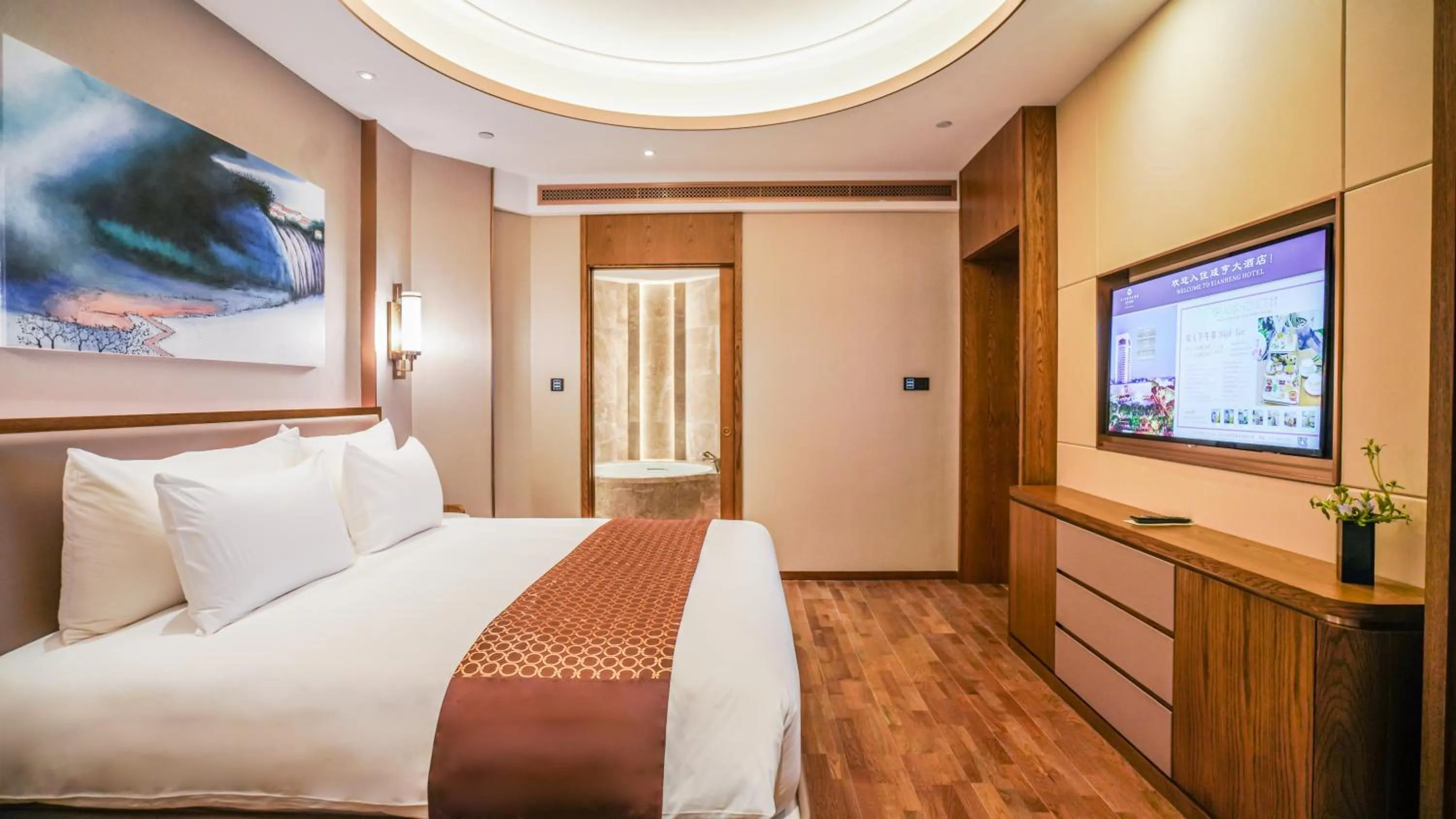 Bed in Xian heng Hotel