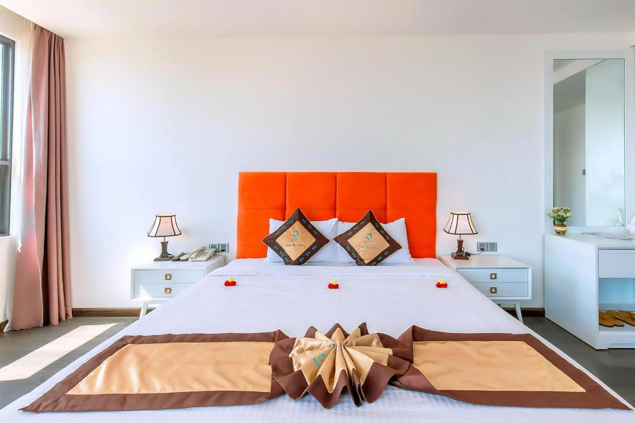 Bed in Ocean Haven Hotel