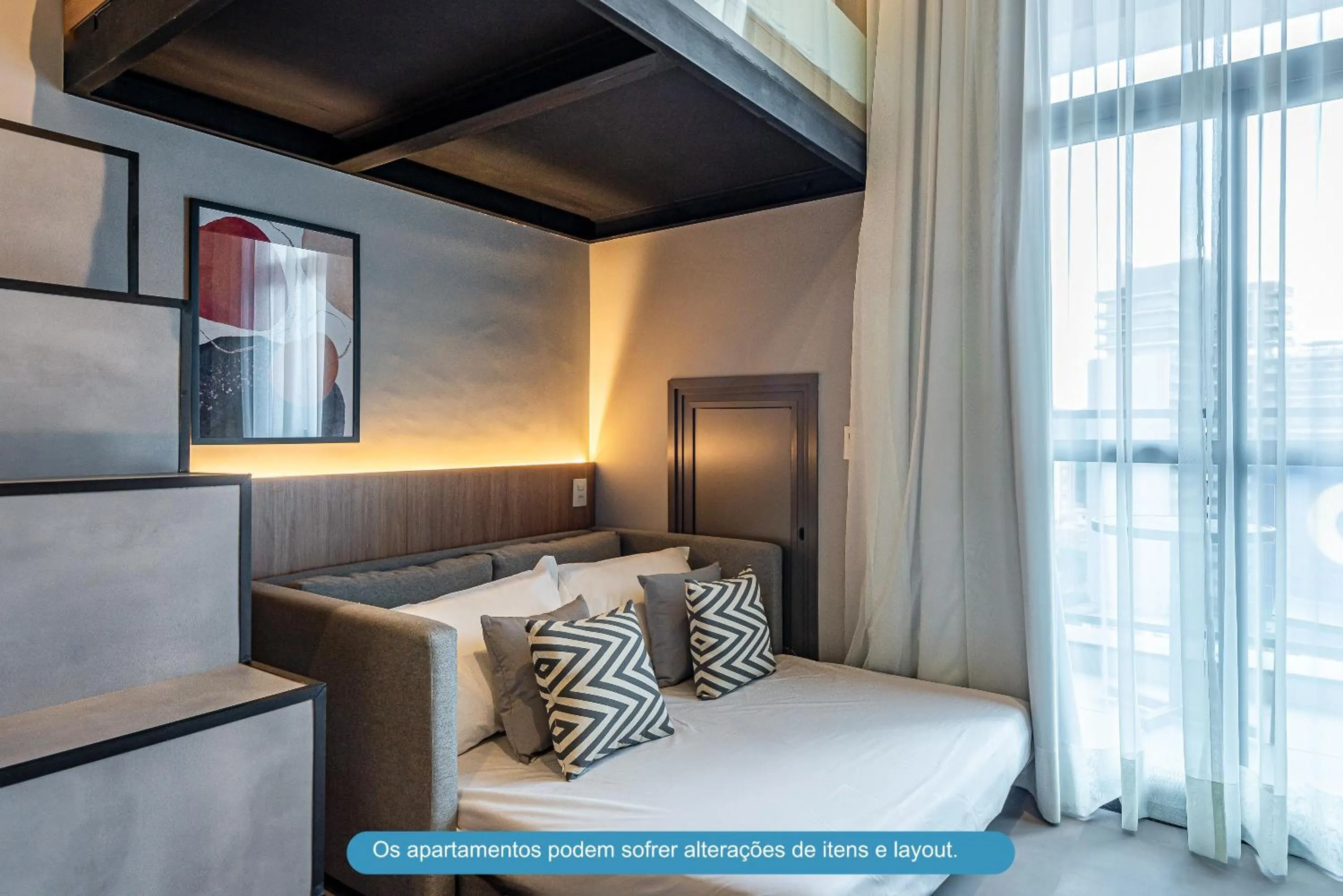 Living room, Bed in Roomo Transamerica SP Brooklin 370