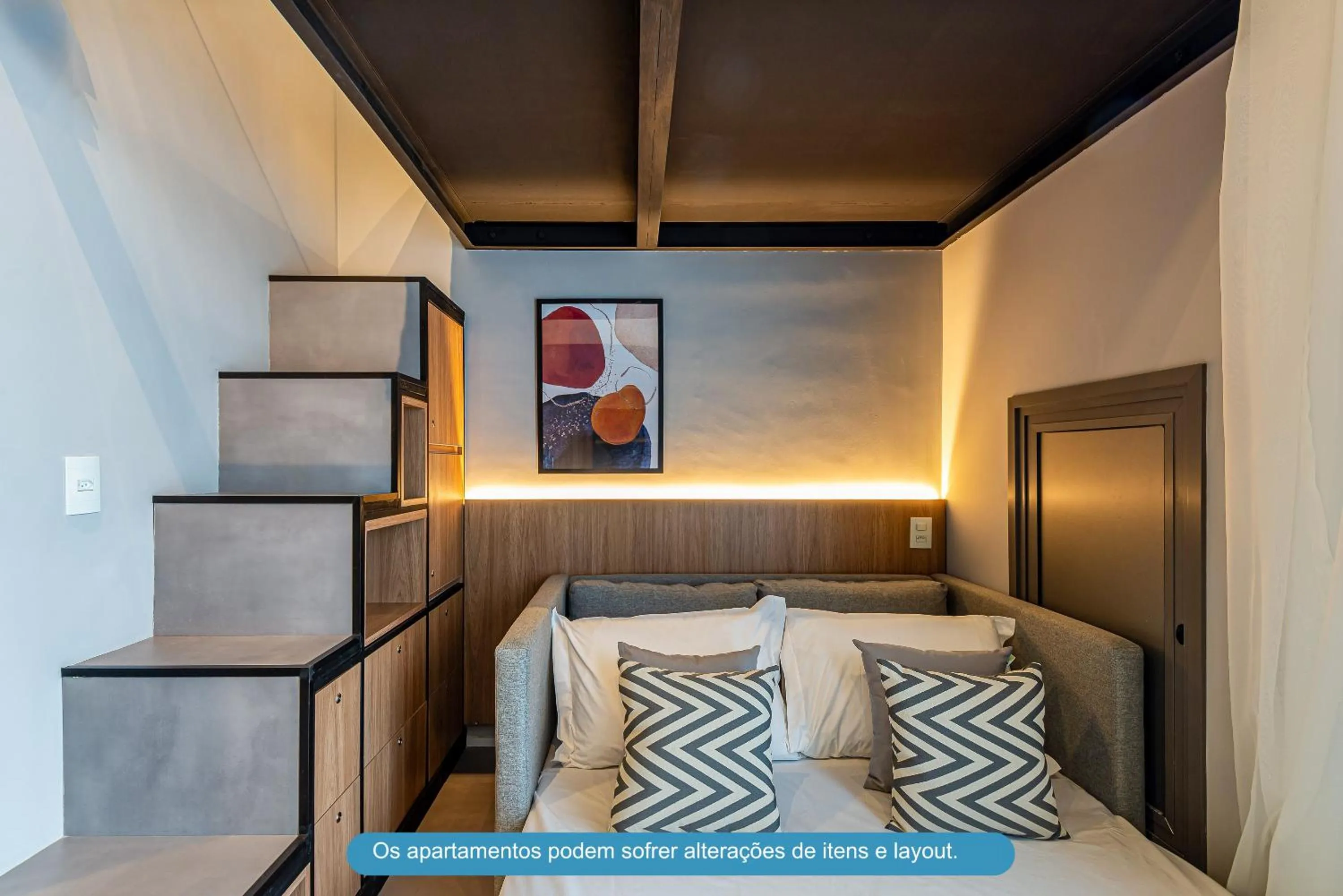 Living room, Bed in Roomo Transamerica SP Brooklin 370