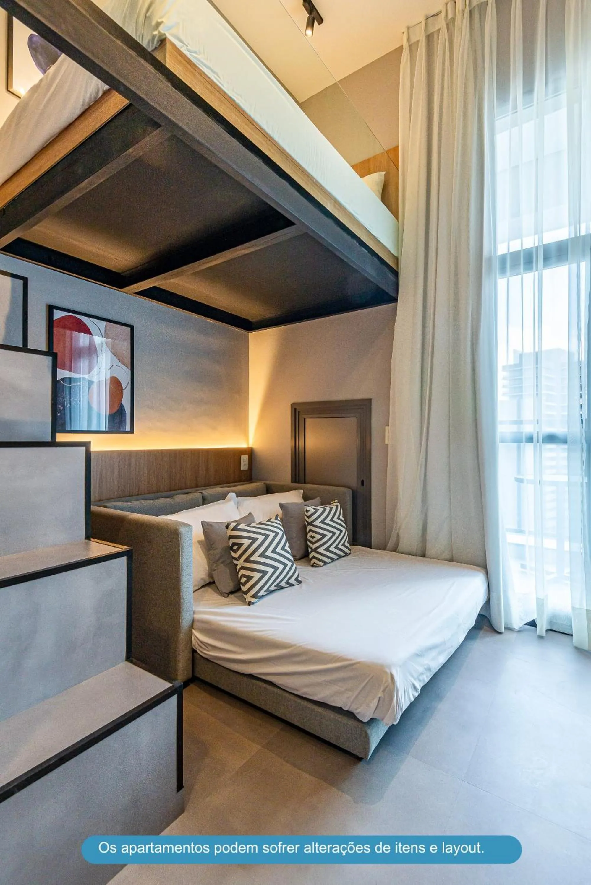 Living room, Bed in Roomo Transamerica SP Brooklin 370