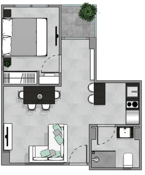 Large Corner Apartment 1BR - NV-207