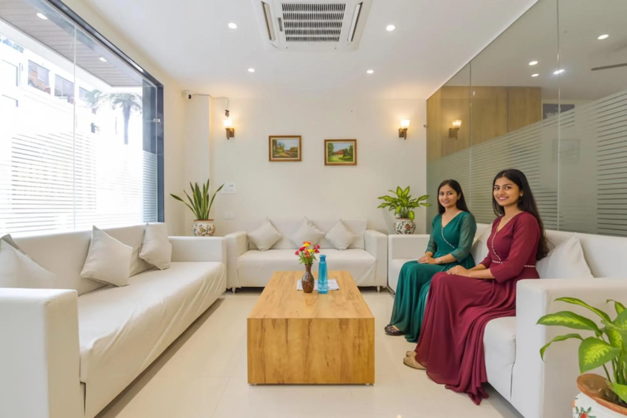 Seating area in FabHotel Synergy Stays