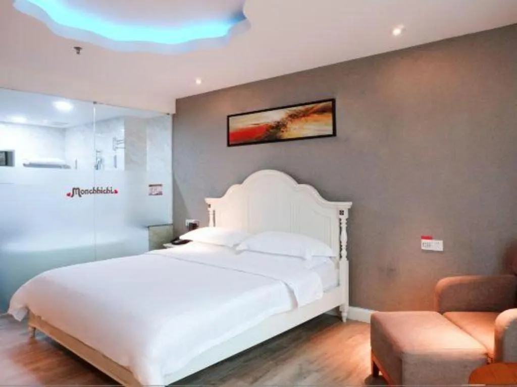 Bed in Borrman Hotel Guangzhou Tianhe Tangdong Subway Station Convention and Exhibition Center