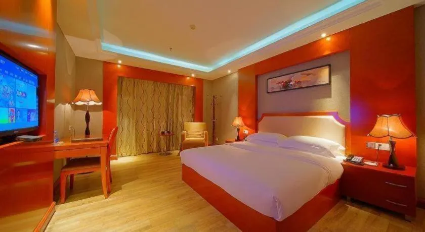 Bed in Borrman Hotel Guangzhou Tianhe Tangdong Subway Station Convention and Exhibition Center