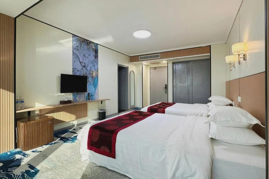 Bed in Dalian Bohai Pearl Hotel