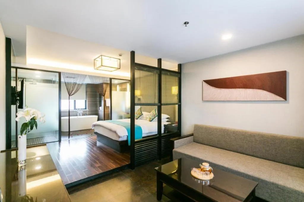 Bed in SSAW Boutique Hotel Shaoxing Ancient Town