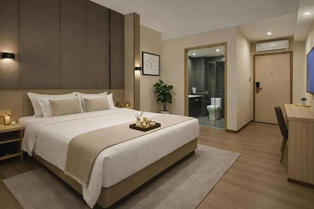 Bed in Hanyong Hotel Shenzhen International Exhibition Center