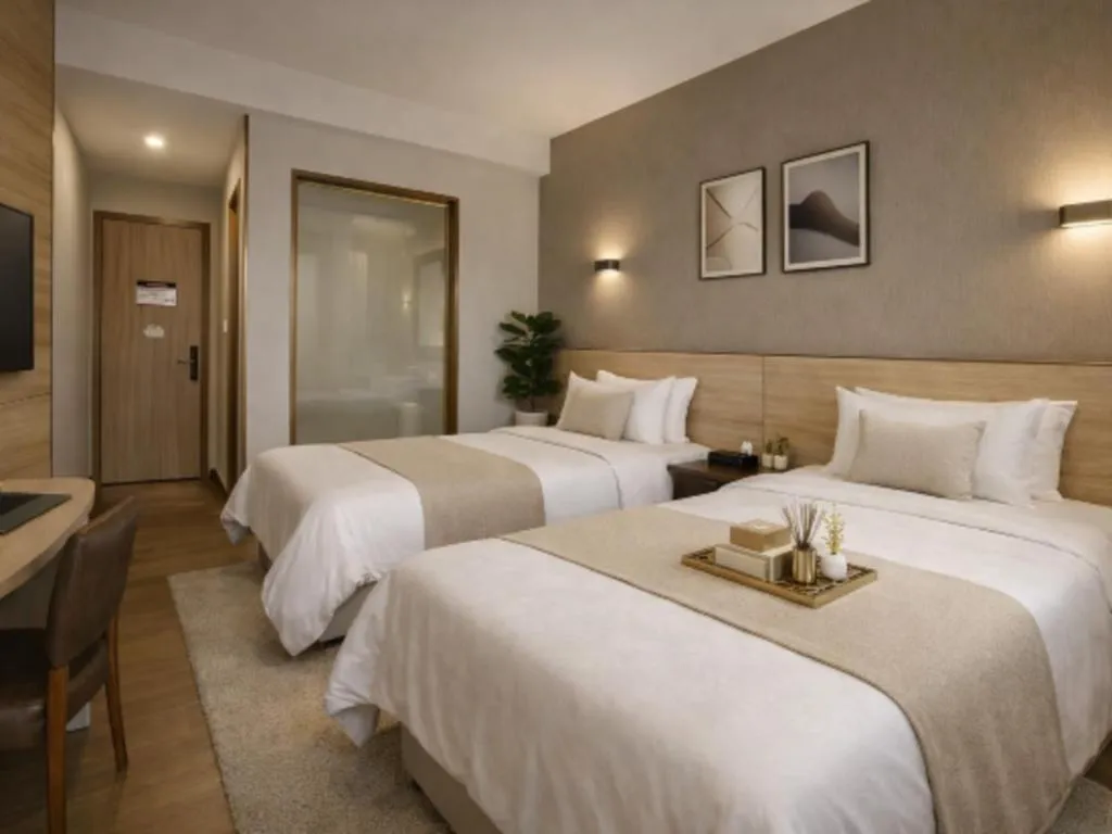 Bed in Hanyong Hotel Shenzhen International Exhibition Center