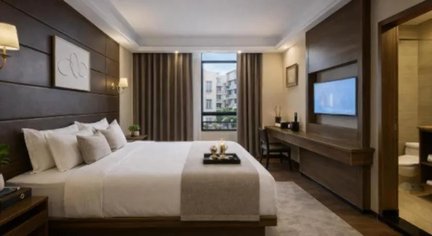 Bed in Hanyong Hotel Shenzhen International Exhibition Center