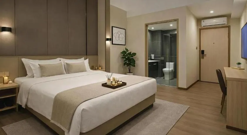 Bed in Hanyong Hotel Shenzhen International Exhibition Center