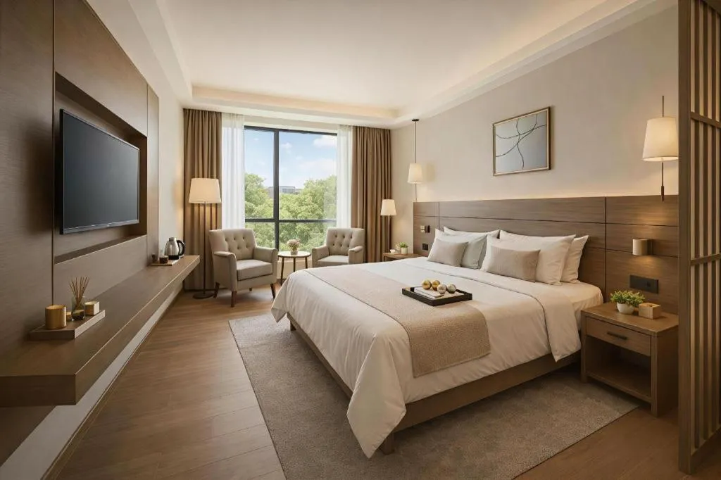 Bed in Hanyong Hotel Shenzhen International Exhibition Center