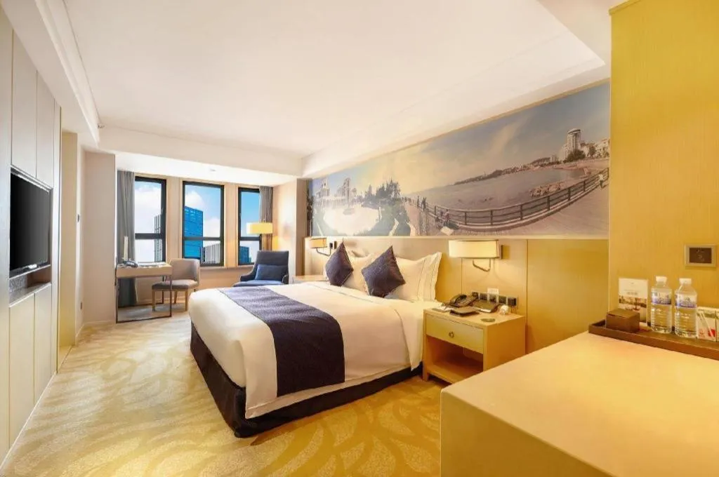 Bed in Sky World Hotel Qingdao