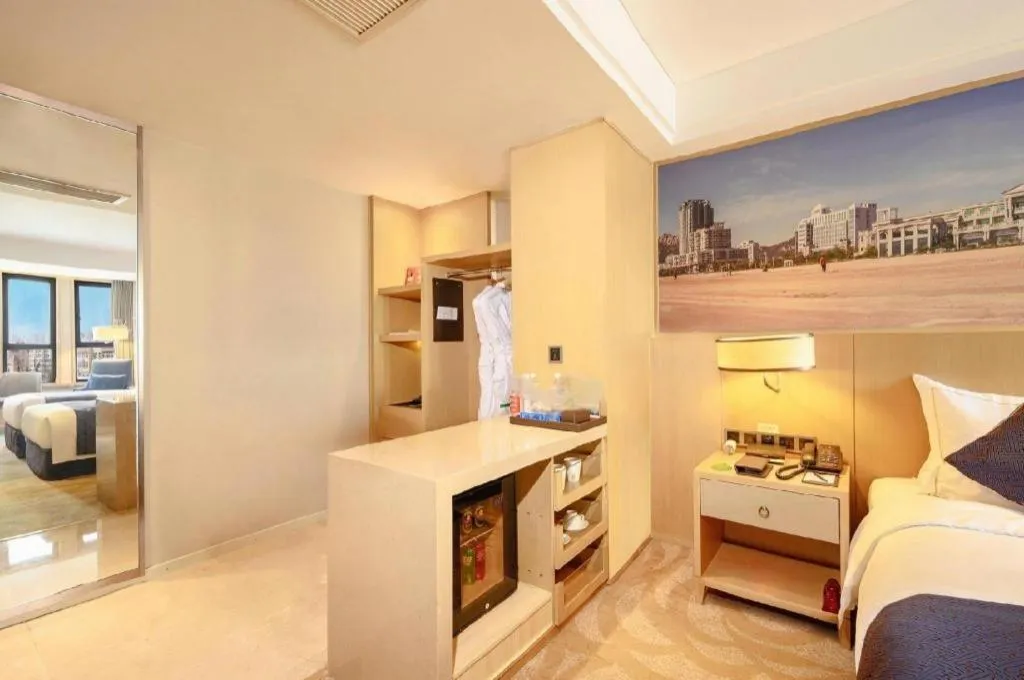 Bed in Sky World Hotel Qingdao