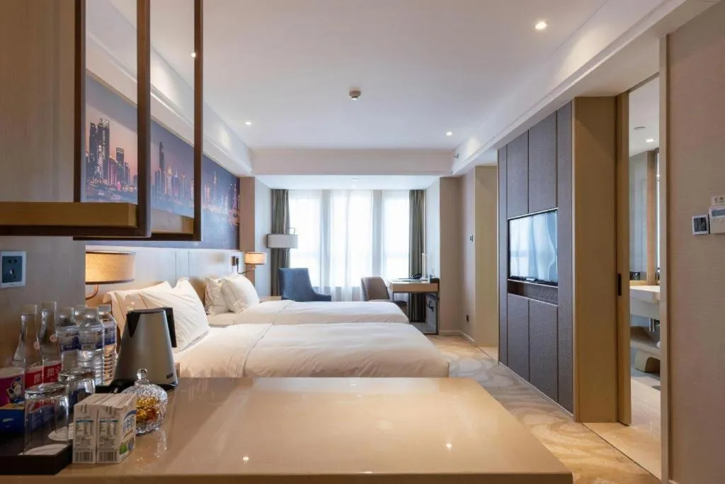 Bed in Sky World Hotel Qingdao