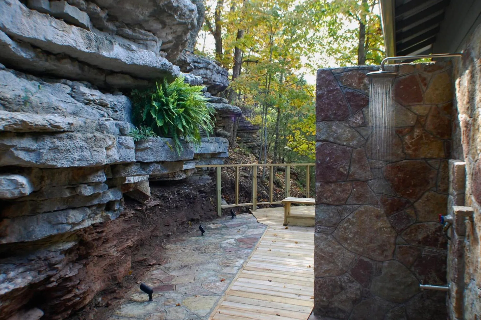 Shower in Beaver Lakefront Cabins - Couples Only Getaways