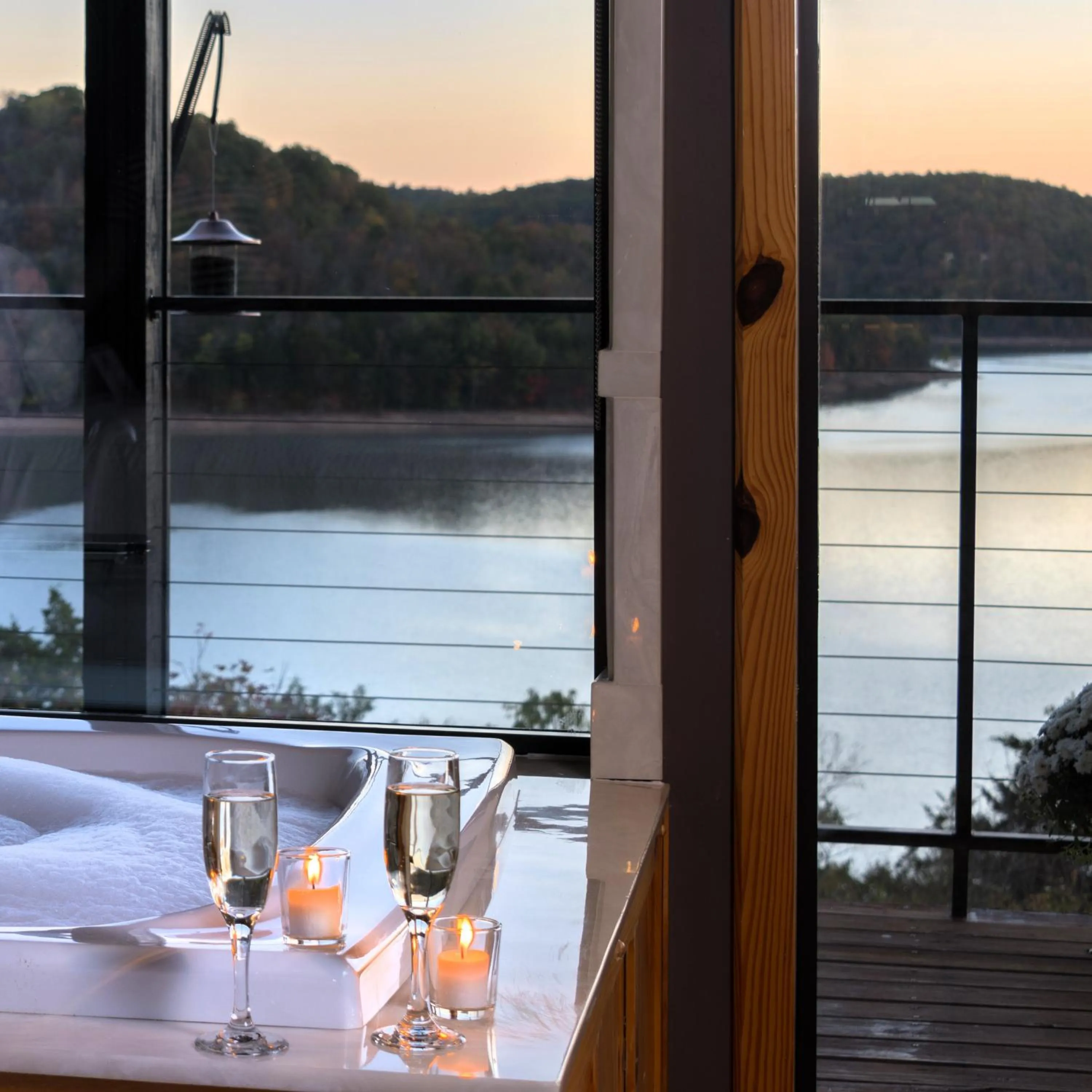 Lake view in Beaver Lakefront Cabins - Couples Only Getaways