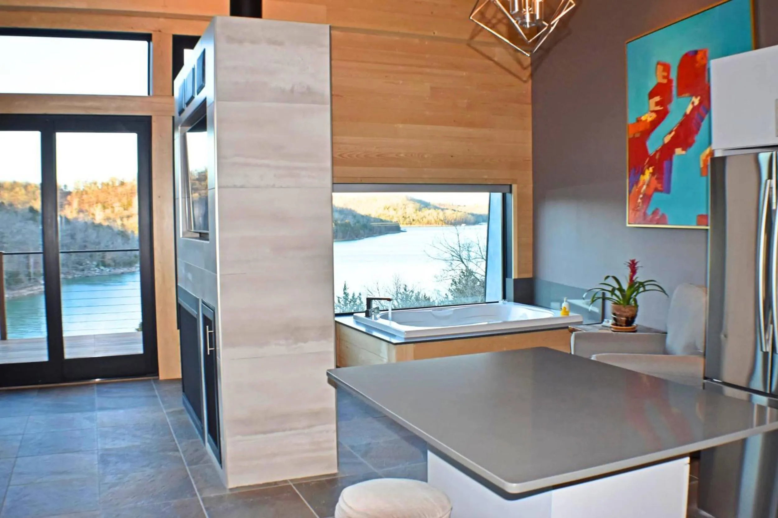 Kitchen or kitchenette in Beaver Lakefront Cabins - Couples Only Getaways