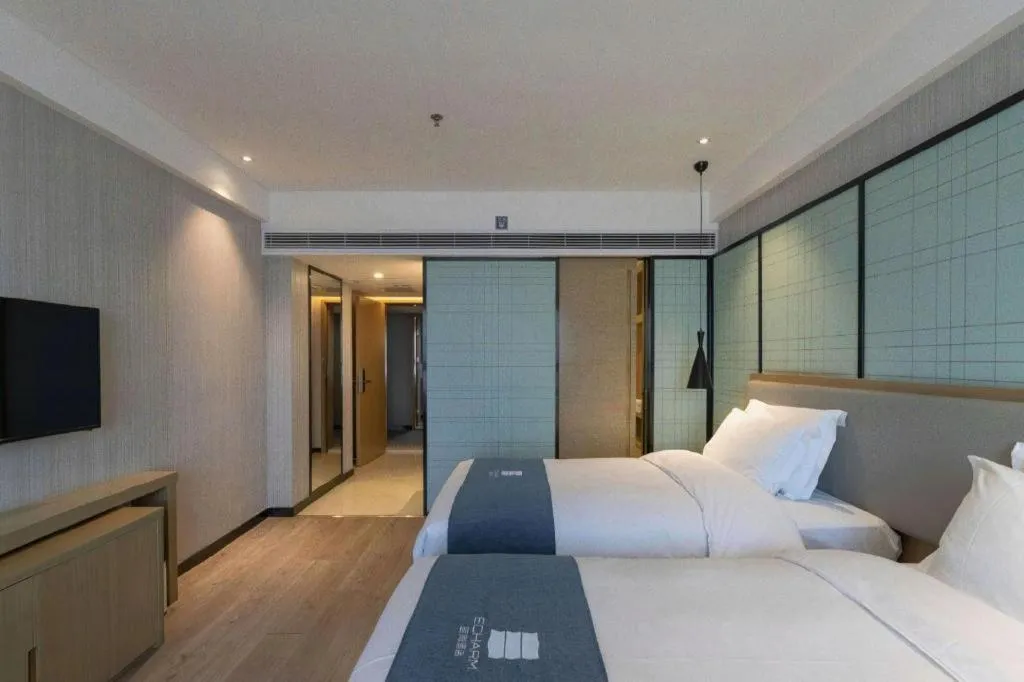 Bed in Echarm Hotel Nanchang Hongcheng Wangfujing