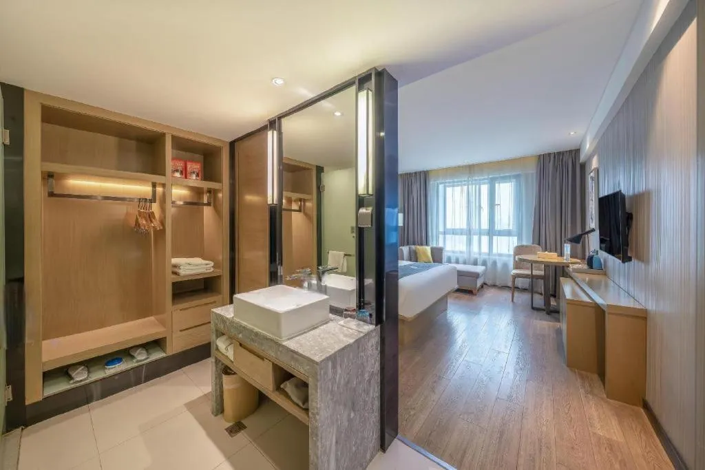 Bed in Echarm Hotel Nanchang Hongcheng Wangfujing