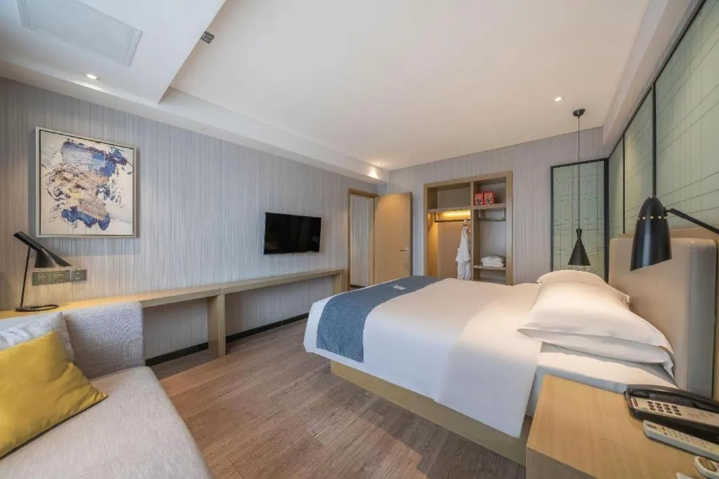 Bed in Echarm Hotel Nanchang Hongcheng Wangfujing
