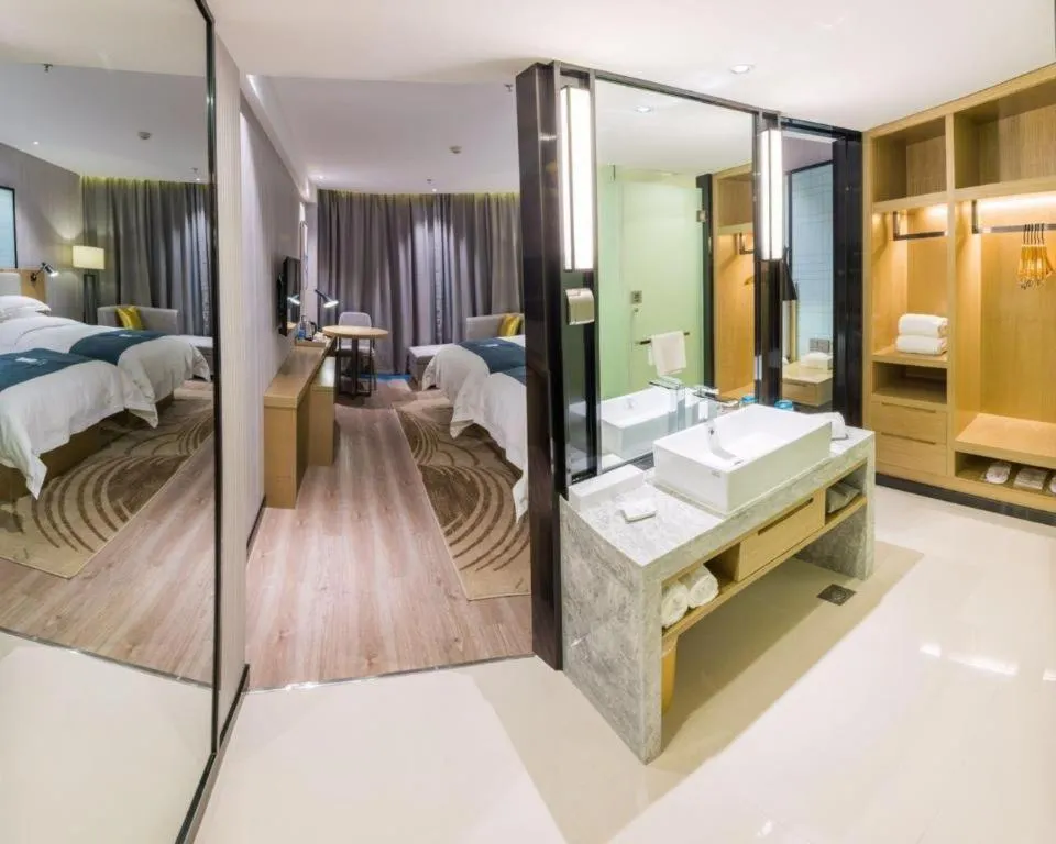 Bed in Echarm Hotel Nanchang Hongcheng Wangfujing