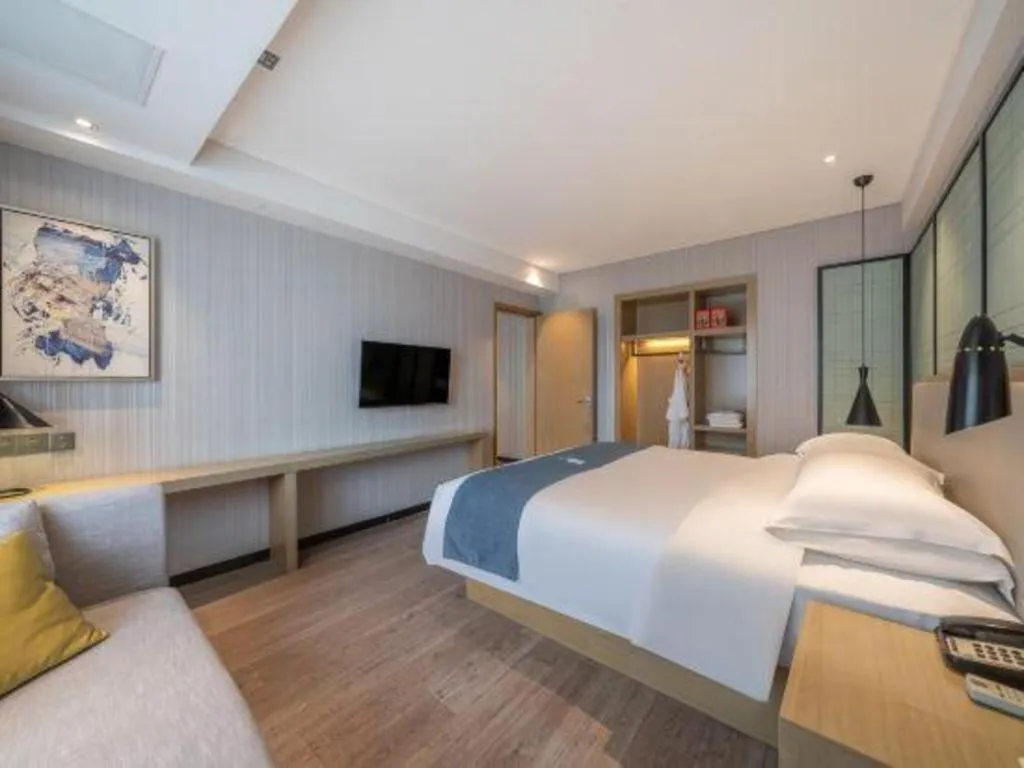 Bed in Echarm Hotel Nanchang Hongcheng Wangfujing