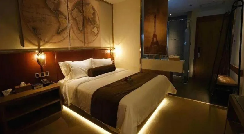 Bed in James Joyce Coffetel Beijing Yizhuang Rongjing East Street Subway Station