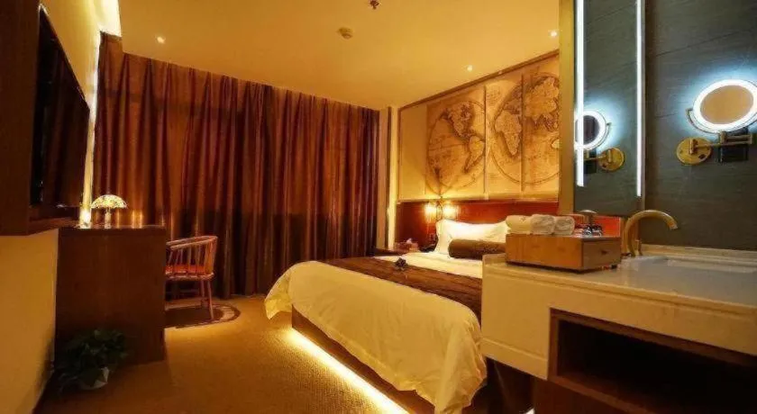 Bed in James Joyce Coffetel Beijing Yizhuang Rongjing East Street Subway Station