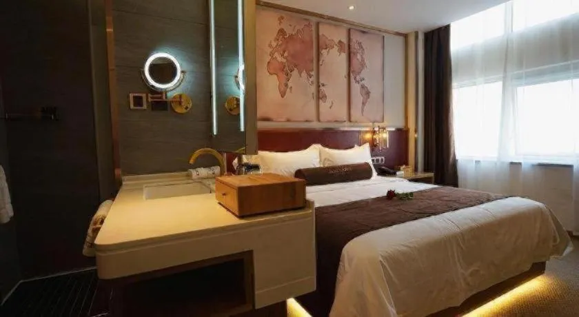 Bed in James Joyce Coffetel Beijing Yizhuang Rongjing East Street Subway Station