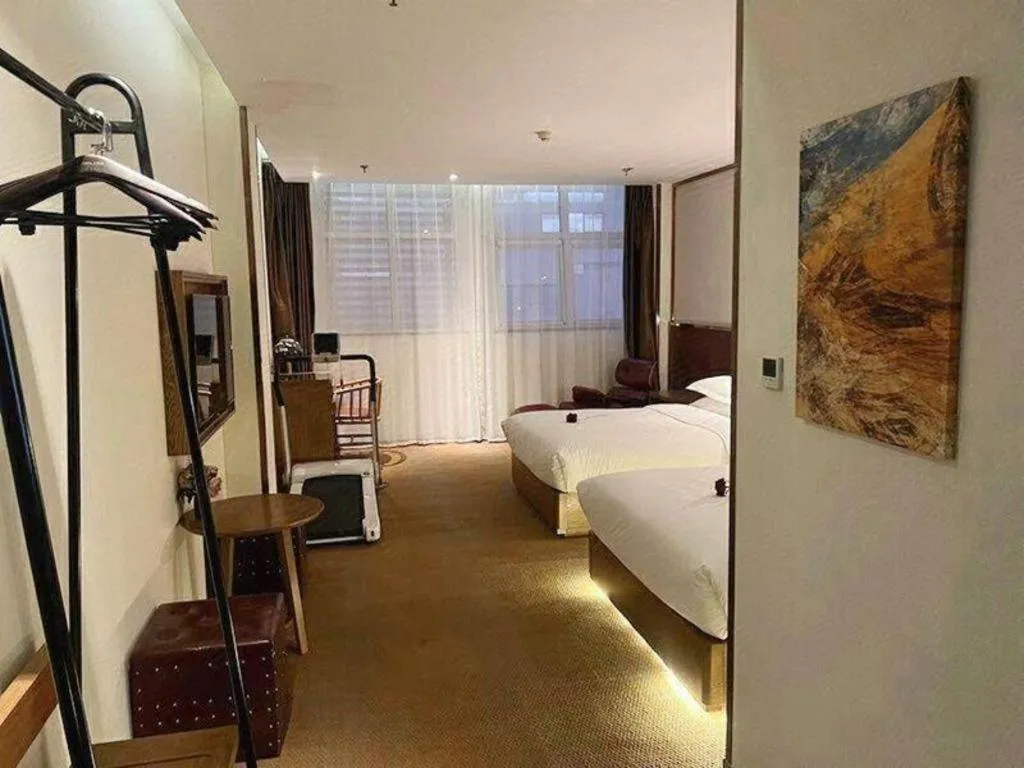 Bed in James Joyce Coffetel Beijing Yizhuang Rongjing East Street Subway Station